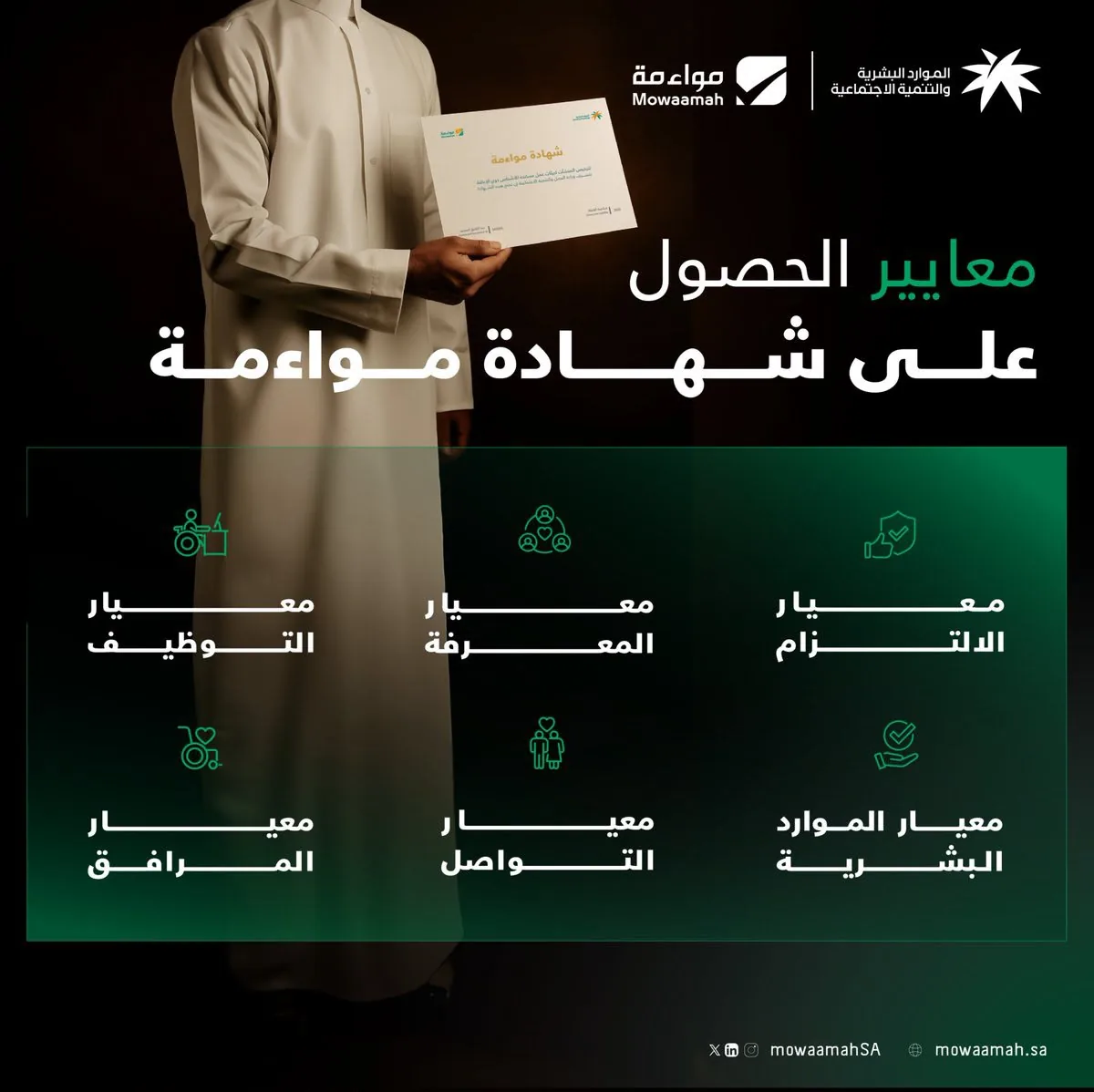 تصنيفات شهادة مواءمة واحتساب ذوي الإعاقة بأربعة في نطاقات